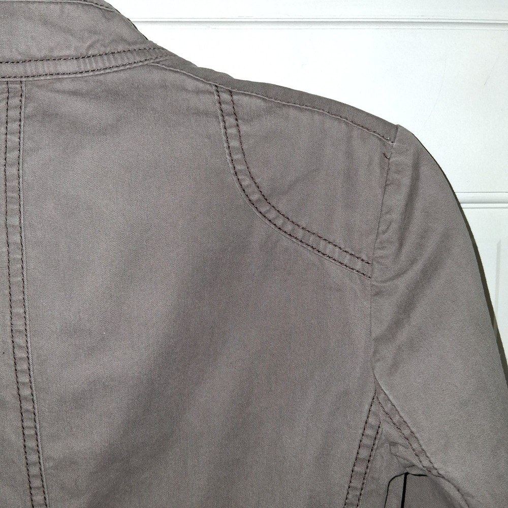 Ann Taylor LOFT Utility Field Jacket Olive Taupe Cotton Military Coat Womens 4P - Picture 16 of 16